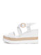 Women's Synthetic Leather Platform Shoes White