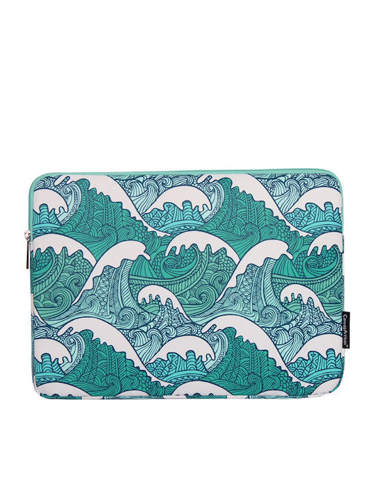 Laptoptasche 13" Wellenmuster – Stil Schutz Eine Grüne