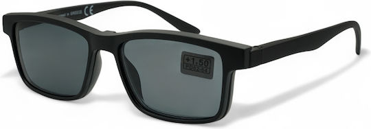 Optosquad Clip On Reading Glasses +2.00 with Magnet in Black Colour OPT2025-2