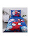 Halantex Set Kinderbettbezug Einzel mit Kissenbezug Baumwolle Blau 140x200cm