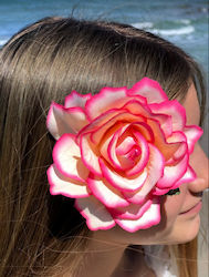 Fuchsie Pfirsich Rosen Blume Haarspangen Clip Polyantha