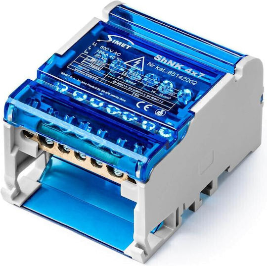 4x 5x6мм2 2x25мм2 Четириполюсен Модулен Блок За Разпределение Ts35 Shnk 4x7 85142002 Релси
