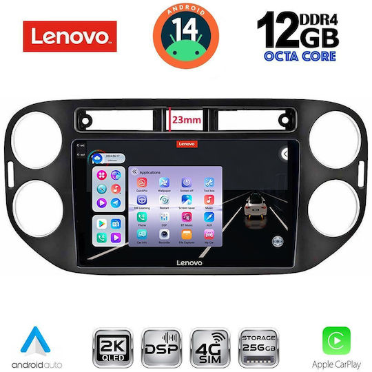 Lenovo Ηχοσύστημα Αυτοκινήτου για BMW X1 / X3 / X4 Volkswagen Tiguan 2011-2016 με Clima (Bluetooth/USB/WiFi/GPS/Apple-Carplay/Android-Auto) με Οθόνη Αφής 9"
