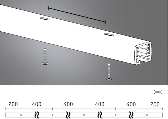 Rail Rail System 2m 230v White Ral9003 Metal