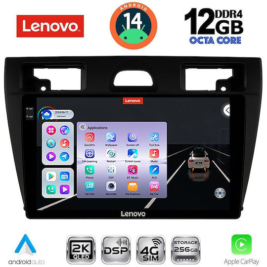 Lenovo Ηχοσύστημα Αυτοκινήτου για BMW X1 / X3 / X4 Ford Fiesta 2005-2008 (Bluetooth/USB/AUX/WiFi/GPS/Apple-Carplay/Android-Auto) με Οθόνη Αφής 9"