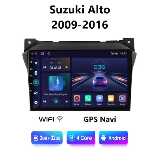 Ηχοσύστημα Αυτοκινήτου για Suzuki Alto 2009-2016 (Bluetooth/USB/WiFi/GPS/Apple-Carplay/Android-Auto) με Οθόνη Αφής 9"