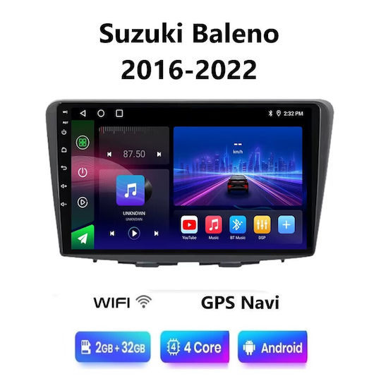 Ηχοσύστημα Αυτοκινήτου για Suzuki Baleno 2016-2022 (Bluetooth/USB/WiFi/GPS/Apple-Carplay/Android-Auto) με Οθόνη Αφής 9"