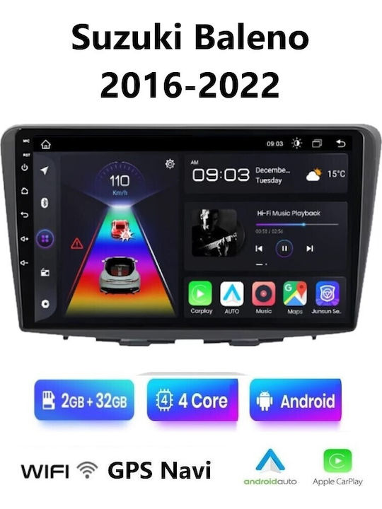 Car Audio System for Suzuki Baleno 2016-2022 (Bluetooth/USB/WiFi/GPS/Apple-Carplay/Android-Auto) with Touch Screen 9"