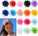 Hair Headband Satin Flowers Various Colors Dahlia