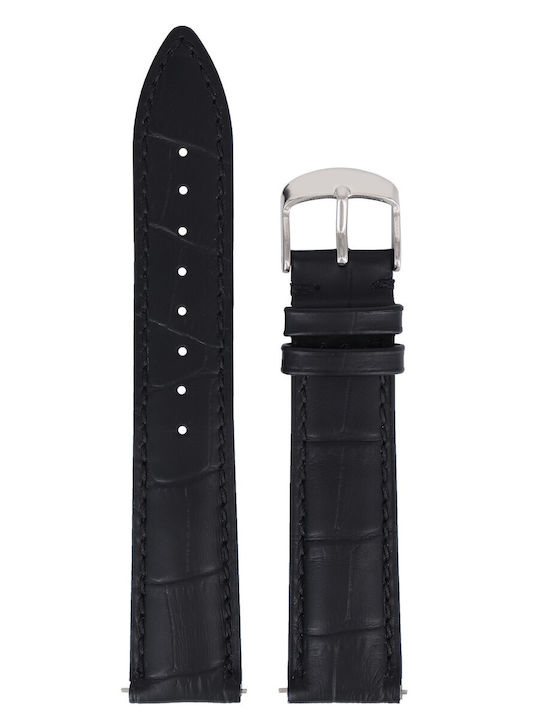 Diloy Straps Lederriemen Schwarz 20mm