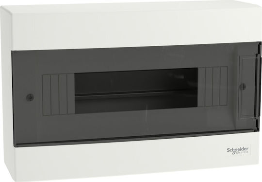 1x12 Surface Mounted Electrical Panel IP40 Easy9 EZ9EU-1-12-NT-T Transparent Door EZ9EUC112