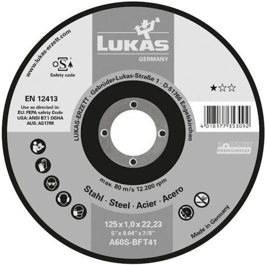 Flat Cutting Disc T1a 125*1.6*22 A46t-bf Premiumflex