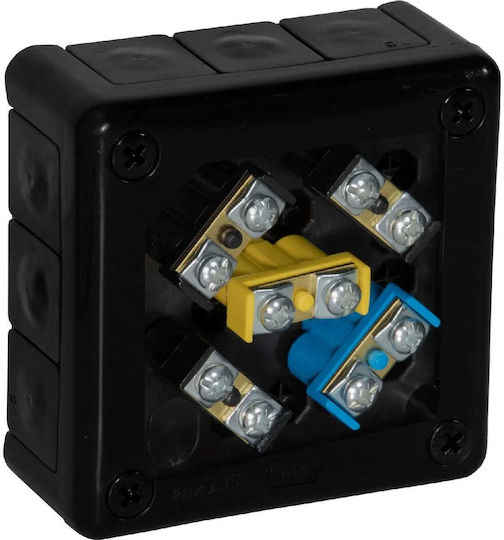 Повърхностно Монтирана Кутия 12 Входни Клеми Viplast Vp-41 Черна Ip55 98x98x42mm 041-55