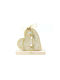 Korres Craft Handmade Hanging Lucky Charm Heart Gold made of Wood 13.5x14cm 1pcs