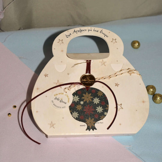 LiebeQueen Handmade Hanging Lucky Charm Pomegranate Black made of Wood 1pcs