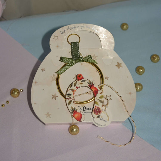 LiebeQueen Handmade Hanging Lucky Charm Horseshoe Gold made of Wood 1pcs