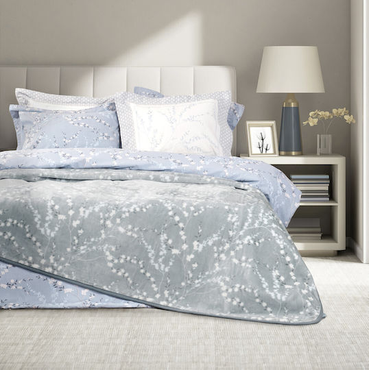Nima Inverno Velvet Single Blanket 160x220cm Light Blue