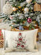 By Queen Limited Festive Edition Christmas Pillow Case 50×30 Cm Snowy Tree Red Ribbons