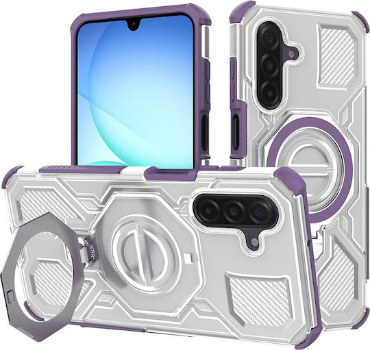 Techsuit Carbon Umschlag Rückseite Silikon Lila (Galaxy A17Oppo A17)