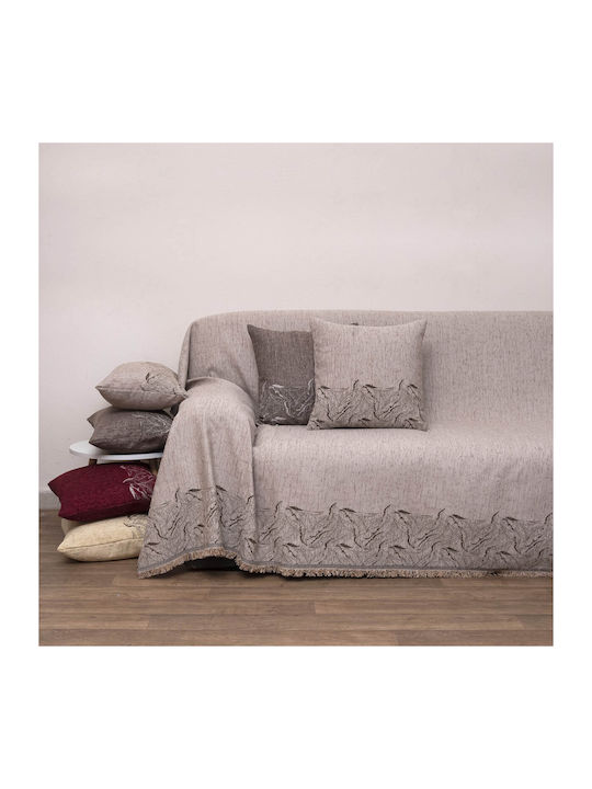 Viopros Four-Seater Sofa Throw Chenille 180x320cm Linen