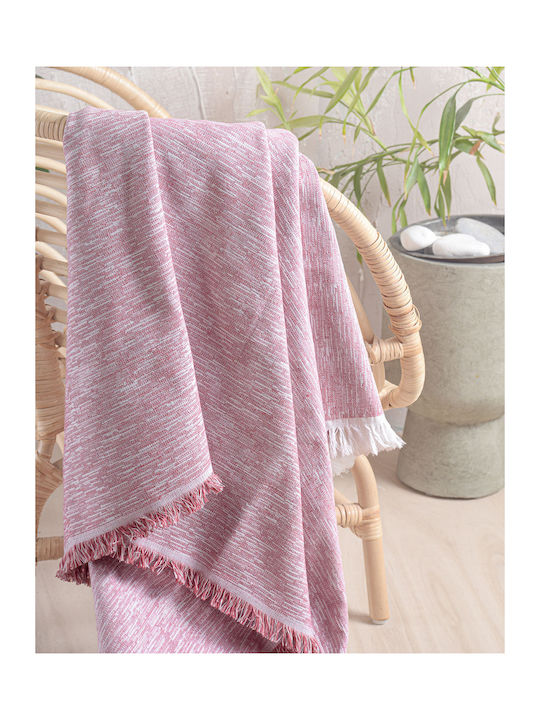 Rythmos Vernier Armchair Throw 2 Sides Jacquard 180x160cm Pink