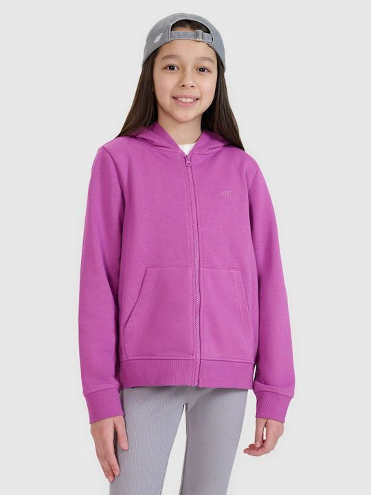 4F Cardigan pentru copii De bumbac cu Glugă Violet