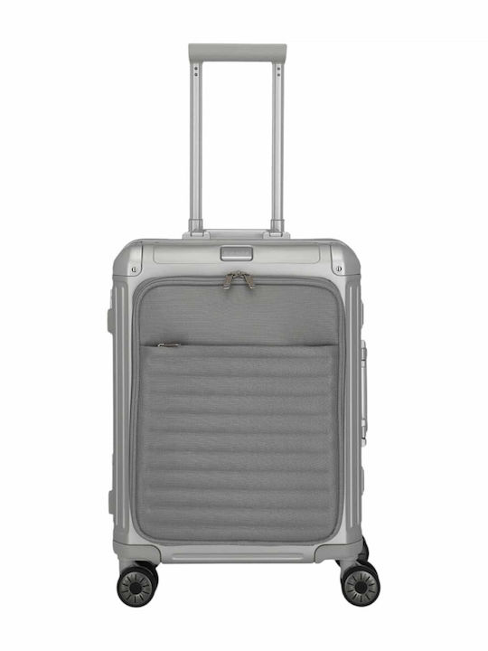 Travelite Cabin Hard Silver Suitcase With 4 Wheels Height 55cm