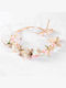 Accessory Hair Wreath Crystals Flowers Ribbon Champagne Pink Flower Girl Hariet