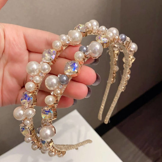 Bridal Hairband Gold Crystals Pearls Sharpay