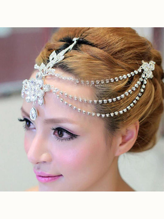 Bridal Accessories Headpiece Forehead Crystals Silver Bride Wedding Antonia