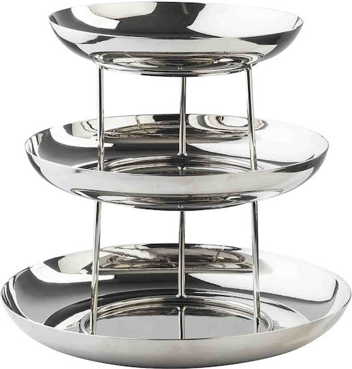 Tablecraft Inox Εταζέρα Ασημί Ø35xY32.5cm