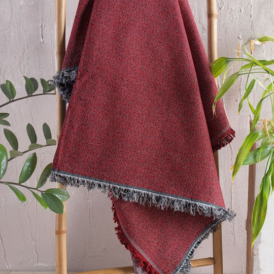 Rythmos Decorative Pillow Case Cadenza 100% Cotton Burgundy 40x40cm