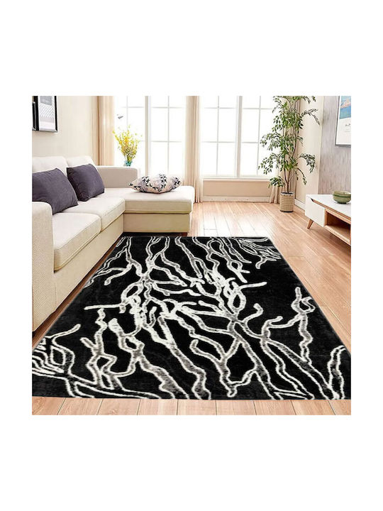 SpitiBazaar Teppich Rechteckig Synthetisch,Polyester/Cotton/Leather Black