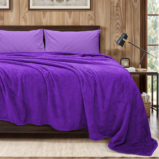 Lino Home Napnest Fleece Blanket Double 220x240cm Purple