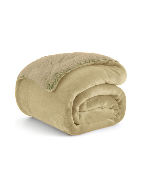 Ehome Sherpa Decke Übergröße 220x240cm Beigefarbe PROV-Beige