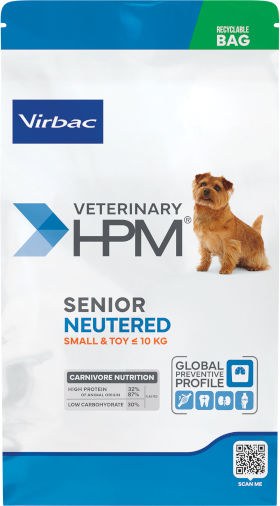 Virbac & Toy 1.5kg Trockenfutter für ältere sterilisierte Hunde kleiner Rassen