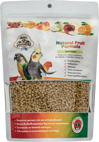 Evia Parrots Natural Fruit Formula Pellets Φρούτων Μεσαίους Παπαγάλους Συντήρηση 500g