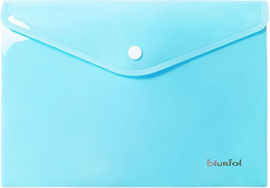 Biurfol Φάκελος με Κουμπί για Χαρτί A5 Μπλε