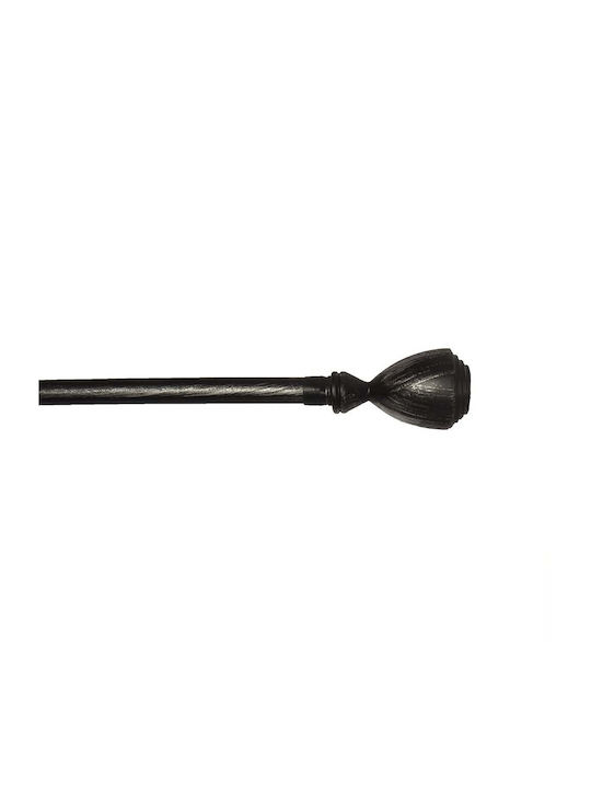 Palatex Extendable Metallic Curtain Pole Single Φ16mm 120-210cm Black Silver