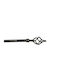 Palatex Extendable Metallic Curtain Pole Single Φ16mm 120-210cm Black Silver