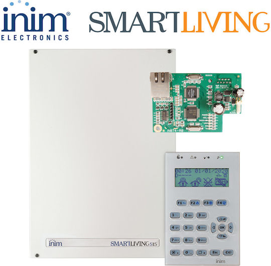 Inim Smartliving 515 + NCODE/GB + SmartLan/SI Alarm Control System 15-Zone
