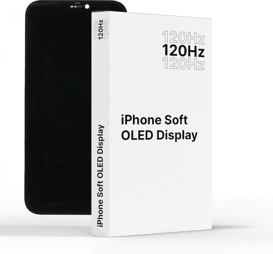 O ecran OLED Soft cu Mecanism Tactil și Cadru pentru iPhone 15 Pro Max (Negru)