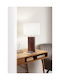 Fan Europe Woodlog Iwoodlogl Wooden Table Lamp with White Shade and Bronze Base