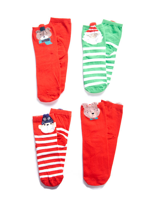 Women's Christmas Socks Gift Pack 4 Pieces Multicolour