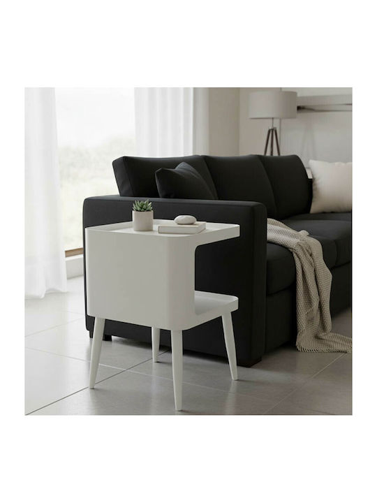 Square Side Coffee Table Cubino Metal Cream W35xL35xH50cm