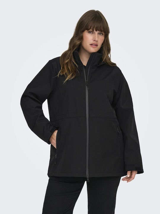 Women's Lifestyle Jacket Waterproof and Windproof for Winter with Hood Black