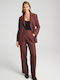 Women's Fabric Trousers Bordeaux