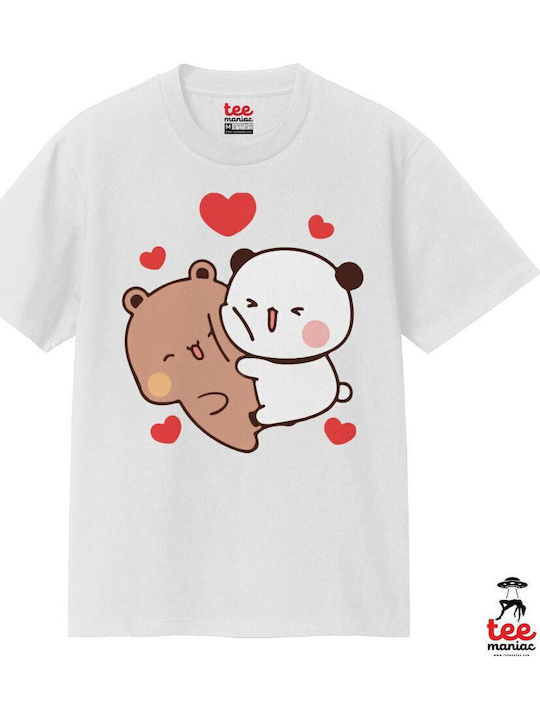 Bubu & Dudu Classic Double Stitch T-shirt Without Side Seams White 100% Cotton Vegan & Oeko-tex Certified