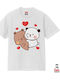 Bubu & Dudu Classic Double Stitch T-shirt Without Side Seams White 100% Cotton Vegan & Oeko-tex Certified