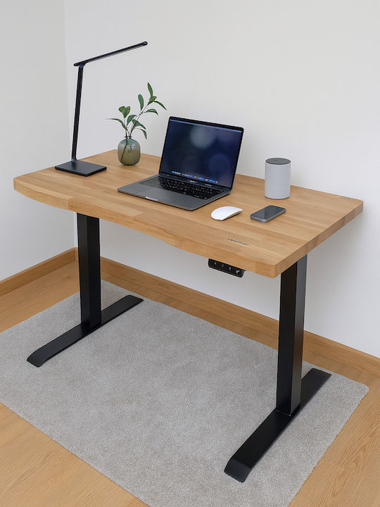 Elektrisch Schreibtisch aus Massivholz Oak, Bla...